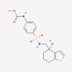molecular formula C17H20N2O5S2 B6441205 methyl N-(4-{[(4-hydroxy-4,5,6,7-tetrahydro-1-benzothiophen-4-yl)methyl]sulfamoyl}phenyl)carbamate CAS No. 2548981-12-8