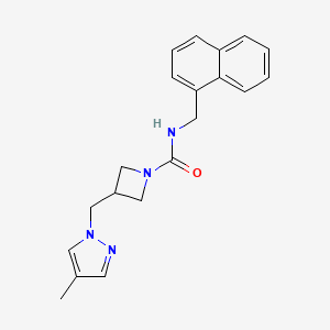 molecular formula C20H22N4O B6441213 3-[(4-methyl-1H-pyrazol-1-yl)methyl]-N-[(naphthalen-1-yl)methyl]azetidine-1-carboxamide CAS No. 2549015-67-8