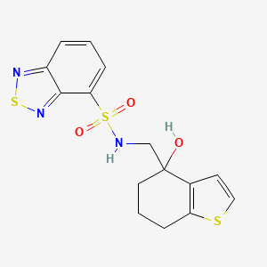 molecular formula C15H15N3O3S3 B6441218 N-[(4-hydroxy-4,5,6,7-tetrahydro-1-benzothiophen-4-yl)methyl]-2,1,3-benzothiadiazole-4-sulfonamide CAS No. 2548976-53-8