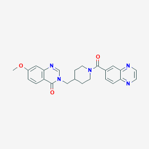 molecular formula C24H23N5O3 B6441241 7-methoxy-3-{[1-(quinoxaline-6-carbonyl)piperidin-4-yl]methyl}-3,4-dihydroquinazolin-4-one CAS No. 2549032-58-6