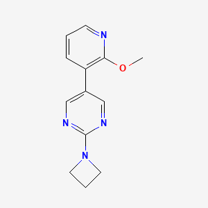 molecular formula C13H14N4O B6441262 2-(azetidin-1-yl)-5-(2-methoxypyridin-3-yl)pyrimidine CAS No. 2640945-15-7