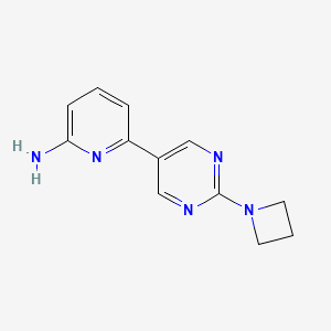 molecular formula C12H13N5 B6441265 6-[2-(azetidin-1-yl)pyrimidin-5-yl]pyridin-2-amine CAS No. 2640872-70-2