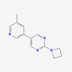 molecular formula C13H14N4 B6441268 2-(azetidin-1-yl)-5-(5-methylpyridin-3-yl)pyrimidine CAS No. 2640969-68-0