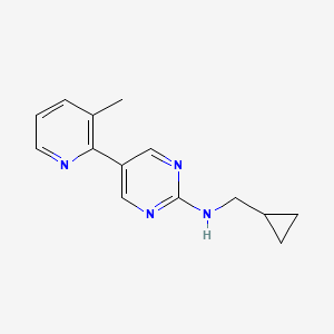 molecular formula C14H16N4 B6441274 N-(cyclopropylmethyl)-5-(3-methylpyridin-2-yl)pyrimidin-2-amine CAS No. 2549047-14-3