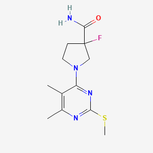 molecular formula C12H17FN4OS B6441290 1-[5,6-dimethyl-2-(methylsulfanyl)pyrimidin-4-yl]-3-fluoropyrrolidine-3-carboxamide CAS No. 2549018-90-6
