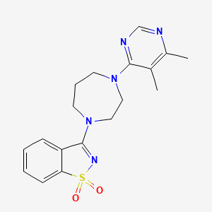 molecular formula C18H21N5O2S B6441297 3-[4-(5,6-dimethylpyrimidin-4-yl)-1,4-diazepan-1-yl]-1??,2-benzothiazole-1,1-dione CAS No. 2549029-29-8