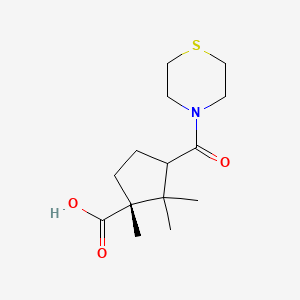 (1R)-1,2,2-trimethyl-3-(thiomorpholine-4-carbonyl)cyclopentane-1-carboxylic acid