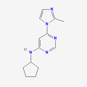 molecular formula C13H17N5 B6441324 N-cyclopentyl-6-(2-methyl-1H-imidazol-1-yl)pyrimidin-4-amine CAS No. 2640934-58-1