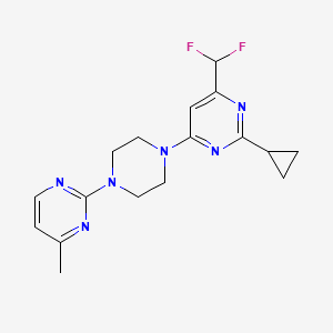 molecular formula C17H20F2N6 B6441327 2-cyclopropyl-4-(difluoromethyl)-6-[4-(4-methylpyrimidin-2-yl)piperazin-1-yl]pyrimidine CAS No. 2640878-31-3