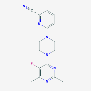 molecular formula C16H17FN6 B6441336 6-[4-(5-fluoro-2,6-dimethylpyrimidin-4-yl)piperazin-1-yl]pyridine-2-carbonitrile CAS No. 2640902-88-9