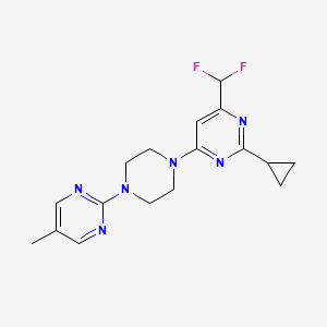 molecular formula C17H20F2N6 B6441339 2-cyclopropyl-4-(difluoromethyl)-6-[4-(5-methylpyrimidin-2-yl)piperazin-1-yl]pyrimidine CAS No. 2640881-09-8