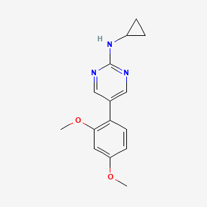 molecular formula C15H17N3O2 B6441351 N-cyclopropyl-5-(2,4-dimethoxyphenyl)pyrimidin-2-amine CAS No. 2549008-07-1