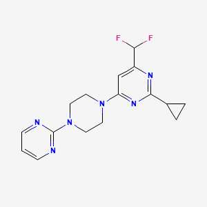 molecular formula C16H18F2N6 B6441354 2-cyclopropyl-4-(difluoromethyl)-6-[4-(pyrimidin-2-yl)piperazin-1-yl]pyrimidine CAS No. 2640968-49-4