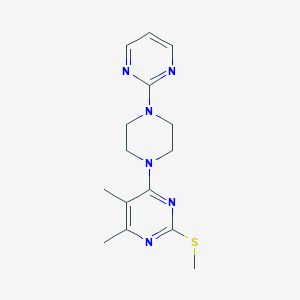 molecular formula C15H20N6S B6441361 4,5-dimethyl-2-(methylsulfanyl)-6-[4-(pyrimidin-2-yl)piperazin-1-yl]pyrimidine CAS No. 2549029-47-0