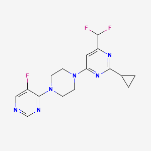 molecular formula C16H17F3N6 B6441374 2-cyclopropyl-4-(difluoromethyl)-6-[4-(5-fluoropyrimidin-4-yl)piperazin-1-yl]pyrimidine CAS No. 2640878-46-0