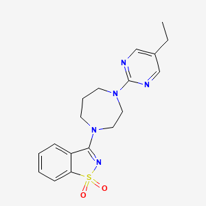 molecular formula C18H21N5O2S B6441376 3-[4-(5-ethylpyrimidin-2-yl)-1,4-diazepan-1-yl]-1??,2-benzothiazole-1,1-dione CAS No. 2548994-85-8