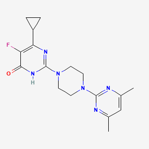 molecular formula C17H21FN6O B6441385 6-cyclopropyl-2-[4-(4,6-dimethylpyrimidin-2-yl)piperazin-1-yl]-5-fluoro-3,4-dihydropyrimidin-4-one CAS No. 2549035-85-8