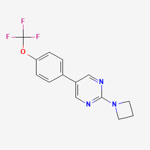 molecular formula C14H12F3N3O B6441392 2-(azetidin-1-yl)-5-[4-(trifluoromethoxy)phenyl]pyrimidine CAS No. 2640953-11-1