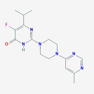 5-fluoro-2-[4-(6-methylpyrimidin-4-yl)piperazin-1-yl]-6-(propan-2-yl)-3,4-dihydropyrimidin-4-one