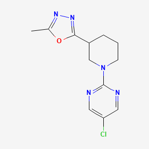 molecular formula C12H14ClN5O B6441410 5-chloro-2-[3-(5-methyl-1,3,4-oxadiazol-2-yl)piperidin-1-yl]pyrimidine CAS No. 2549036-67-9