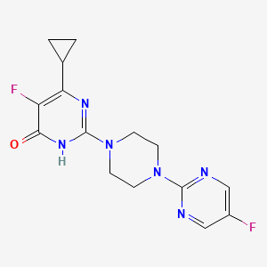 molecular formula C15H16F2N6O B6441431 6-cyclopropyl-5-fluoro-2-[4-(5-fluoropyrimidin-2-yl)piperazin-1-yl]-3,4-dihydropyrimidin-4-one CAS No. 2548982-31-4
