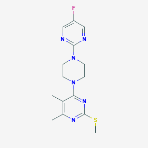 molecular formula C15H19FN6S B6441435 4-[4-(5-fluoropyrimidin-2-yl)piperazin-1-yl]-5,6-dimethyl-2-(methylsulfanyl)pyrimidine CAS No. 2549012-81-7