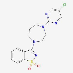molecular formula C16H16ClN5O2S B6441439 3-[4-(5-chloropyrimidin-2-yl)-1,4-diazepan-1-yl]-1??,2-benzothiazole-1,1-dione CAS No. 2548982-60-9