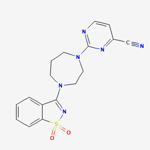 molecular formula C17H16N6O2S B6441443 2-[4-(1,1-dioxo-1??,2-benzothiazol-3-yl)-1,4-diazepan-1-yl]pyrimidine-4-carbonitrile CAS No. 2549045-88-5