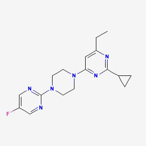molecular formula C17H21FN6 B6441462 2-cyclopropyl-4-ethyl-6-[4-(5-fluoropyrimidin-2-yl)piperazin-1-yl]pyrimidine CAS No. 2549015-19-0