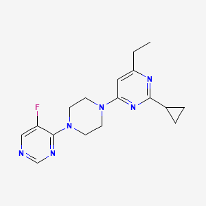molecular formula C17H21FN6 B6441464 2-cyclopropyl-4-ethyl-6-[4-(5-fluoropyrimidin-4-yl)piperazin-1-yl]pyrimidine CAS No. 2549032-80-4