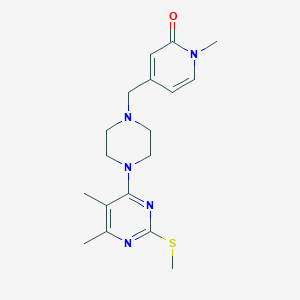 molecular formula C18H25N5OS B6441470 4-({4-[5,6-dimethyl-2-(methylsulfanyl)pyrimidin-4-yl]piperazin-1-yl}methyl)-1-methyl-1,2-dihydropyridin-2-one CAS No. 2549036-52-2