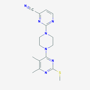 molecular formula C16H19N7S B6441471 2-{4-[5,6-dimethyl-2-(methylsulfanyl)pyrimidin-4-yl]piperazin-1-yl}pyrimidine-4-carbonitrile CAS No. 2549028-80-8