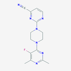 molecular formula C15H16FN7 B6441472 2-[4-(5-fluoro-2,6-dimethylpyrimidin-4-yl)piperazin-1-yl]pyrimidine-4-carbonitrile CAS No. 2640948-54-3