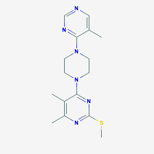 molecular formula C16H22N6S B6441478 4,5-dimethyl-6-[4-(5-methylpyrimidin-4-yl)piperazin-1-yl]-2-(methylsulfanyl)pyrimidine CAS No. 2549024-38-4