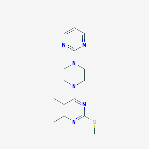 molecular formula C16H22N6S B6441497 4,5-dimethyl-6-[4-(5-methylpyrimidin-2-yl)piperazin-1-yl]-2-(methylsulfanyl)pyrimidine CAS No. 2549036-91-9