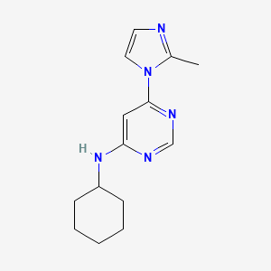 molecular formula C14H19N5 B6441504 N-cyclohexyl-6-(2-methyl-1H-imidazol-1-yl)pyrimidin-4-amine CAS No. 2549032-50-8
