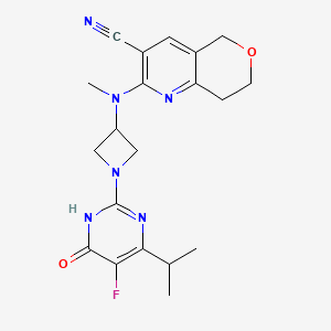 2-({1-[5-fluoro-6-oxo-4-(propan-2-yl)-1,6-dihydropyrimidin-2-yl]azetidin-3-yl}(methyl)amino)-5H,7H,8H-pyrano[4,3-b]pyridine-3-carbonitrile