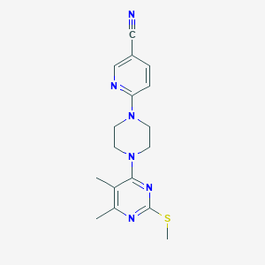 6-{4-[5,6-dimethyl-2-(methylsulfanyl)pyrimidin-4-yl]piperazin-1-yl}pyridine-3-carbonitrile