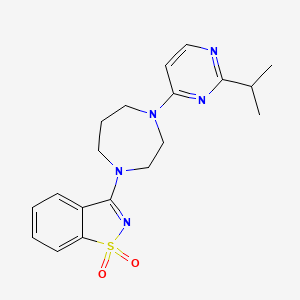 molecular formula C19H23N5O2S B6441574 3-{4-[2-(propan-2-yl)pyrimidin-4-yl]-1,4-diazepan-1-yl}-1??,2-benzothiazole-1,1-dione CAS No. 2548993-98-0