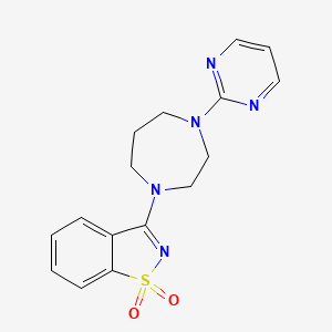 molecular formula C16H17N5O2S B6441584 3-[4-(pyrimidin-2-yl)-1,4-diazepan-1-yl]-1??,2-benzothiazole-1,1-dione CAS No. 2548993-69-5