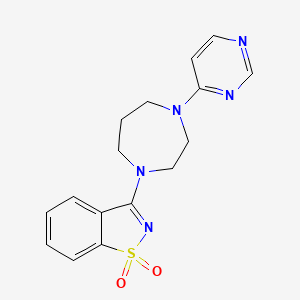 molecular formula C16H17N5O2S B6441591 3-[4-(pyrimidin-4-yl)-1,4-diazepan-1-yl]-1??,2-benzothiazole-1,1-dione CAS No. 2549050-97-5