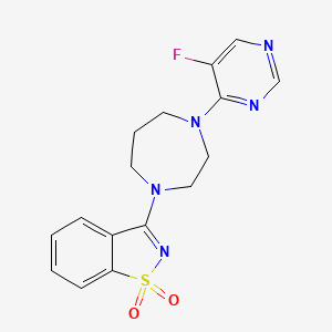 molecular formula C16H16FN5O2S B6441596 3-[4-(5-fluoropyrimidin-4-yl)-1,4-diazepan-1-yl]-1??,2-benzothiazole-1,1-dione CAS No. 2549007-08-9