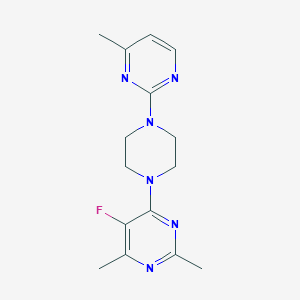 molecular formula C15H19FN6 B6441623 5-fluoro-2,4-dimethyl-6-[4-(4-methylpyrimidin-2-yl)piperazin-1-yl]pyrimidine CAS No. 2640903-14-4