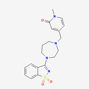molecular formula C19H22N4O3S B6441628 3-{4-[(1-methyl-2-oxo-1,2-dihydropyridin-4-yl)methyl]-1,4-diazepan-1-yl}-1??,2-benzothiazole-1,1-dione CAS No. 2549042-30-8