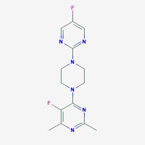 molecular formula C14H16F2N6 B6441630 5-fluoro-4-[4-(5-fluoropyrimidin-2-yl)piperazin-1-yl]-2,6-dimethylpyrimidine CAS No. 2640946-73-0