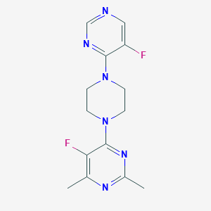 molecular formula C14H16F2N6 B6441633 5-fluoro-4-[4-(5-fluoropyrimidin-4-yl)piperazin-1-yl]-2,6-dimethylpyrimidine CAS No. 2640903-33-7