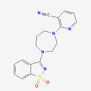 2-[4-(1,1-dioxo-1??,2-benzothiazol-3-yl)-1,4-diazepan-1-yl]pyridine-3-carbonitrile