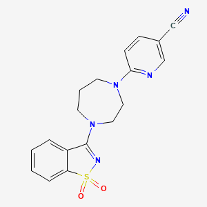 molecular formula C18H17N5O2S B6441640 6-[4-(1,1-dioxo-1??,2-benzothiazol-3-yl)-1,4-diazepan-1-yl]pyridine-3-carbonitrile CAS No. 2549008-18-4