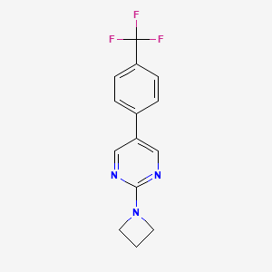 molecular formula C14H12F3N3 B6441642 2-(azetidin-1-yl)-5-[4-(trifluoromethyl)phenyl]pyrimidine CAS No. 2640970-63-2