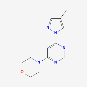 molecular formula C12H15N5O B6441658 4-[6-(4-methyl-1H-pyrazol-1-yl)pyrimidin-4-yl]morpholine CAS No. 2548977-08-6